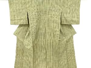 アンティーク　縞織り出し手織紬単衣着物